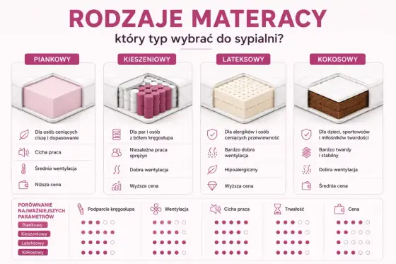 Rodzaje materacy - jak wybrać idealny? Poradnik eksperta